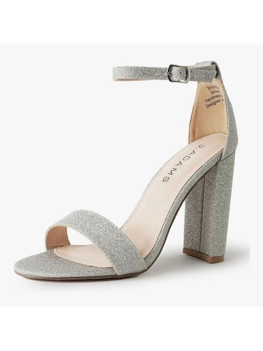 Adams Silver Sparkling Heels Women's Size